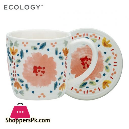 Ecology Clementine Peach Mug & Coaster Set - EC63306