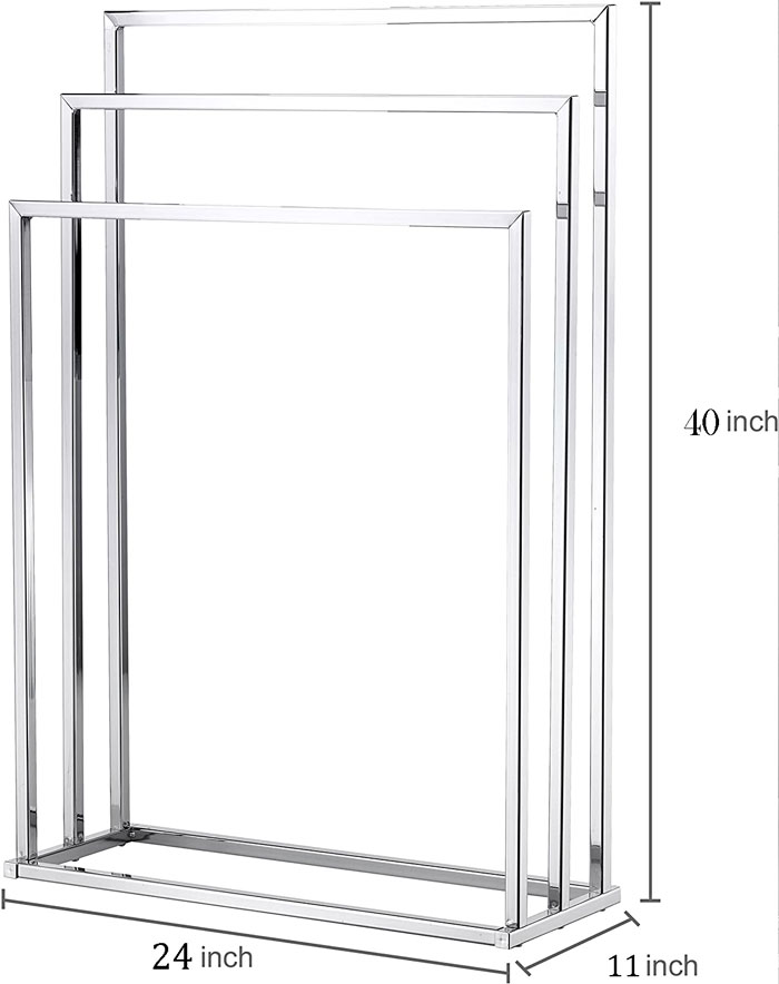 Shopino Elegant Home Stainless Steel Towel Rack 3 Tier Towel Bar - Eh1003 7 Shopino Elegant Home Stainless Steel Towel Rack 3 Tier Towel Bar - Eh1003