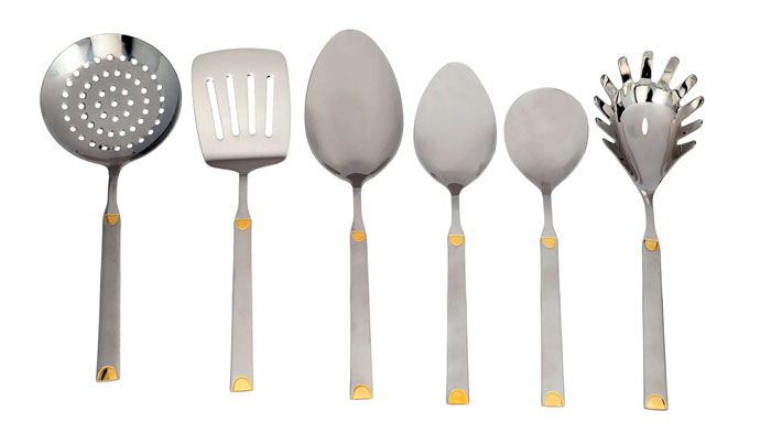 Elegant Serving Spoon Set Stainless Steel 18/10 (Half Dot) 6 - Pieces - Ss15-6G