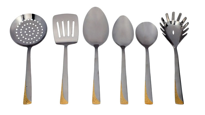 Elegant Serving Spoon Set Stainless Steel 18/10 (R Traing) 6 - Pieces - Ss17-6G