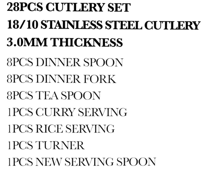 Elegant Cutlery Set Stainless Steel 18/10 (Flower) 28 - Pieces - Ee01-28Gs