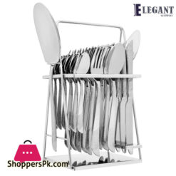 Elegant Stainless Steel Cutlery Set (LineTaxt) 26 - Pieces -  FF14-26SS