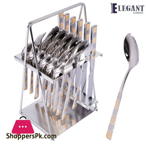 Elegant Stainless Steel Cutlery Set with Display Stand 24 – Pieces – FF0007