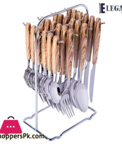 Elegant Stainless Steel Cutlery with Hanging Stand Set of 24 - EL2011