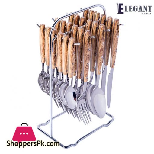 Elegant Stainless Steel Cutlery with Hanging Stand Set of 24 - EL2011