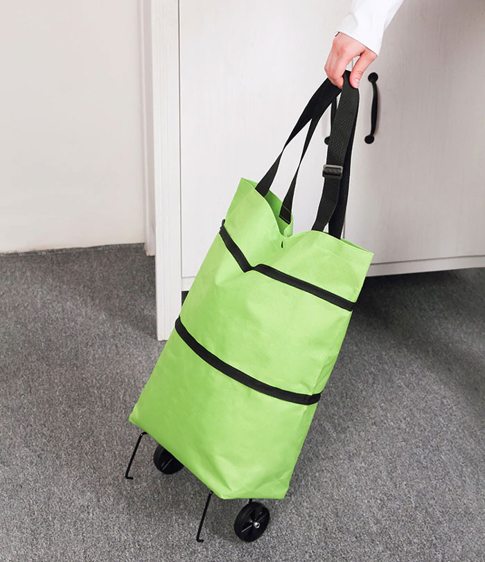 Folding Shopping Pull Cart Trolley Bag With Wheels Foldable Shopping Bags Reusable Grocery Bags Food Organizer Vegetables Bag