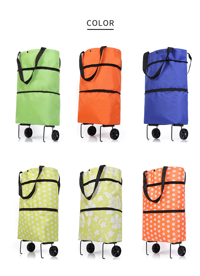 Folding Shopping Pull Cart Trolley Bag With Wheels Foldable Shopping Bags Reusable Grocery Bags Food Organizer Vegetables Bag
