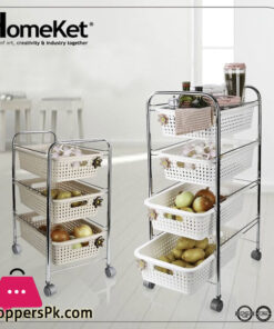 HomeKet Maya Rectangular Multifunction Basket - 3 Layer