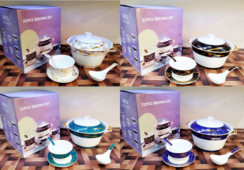 Imperial Ceramic Serving Set Of 21 Pcs
