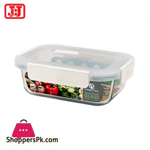 JCJ Double Lock Glass Food Container 450ml Thailand Made – 1937A