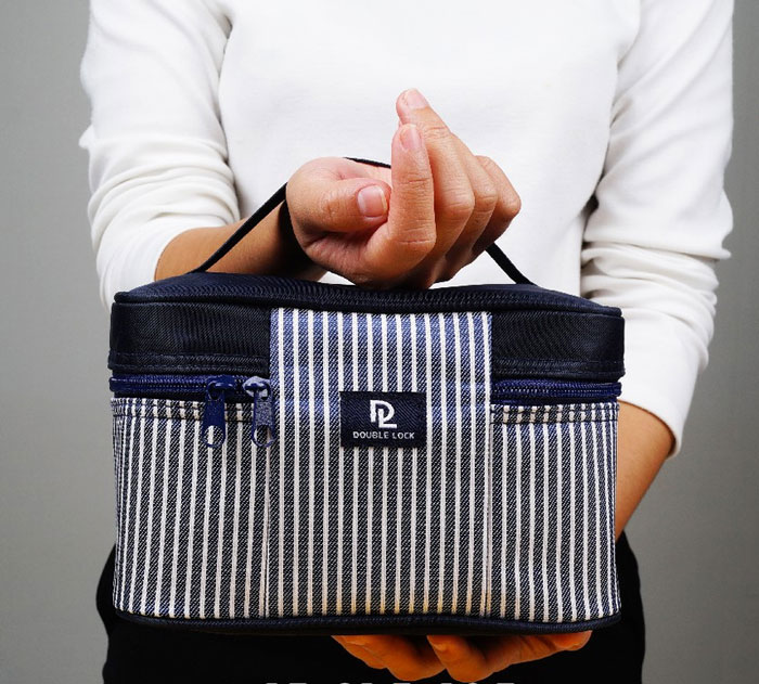 Jcj Double Lock Lunch Box With Bag Thailand Made - 49110