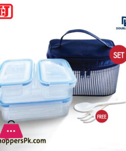 JCJ Double Lock Lunch Box with Bag Thailand Made - 49110