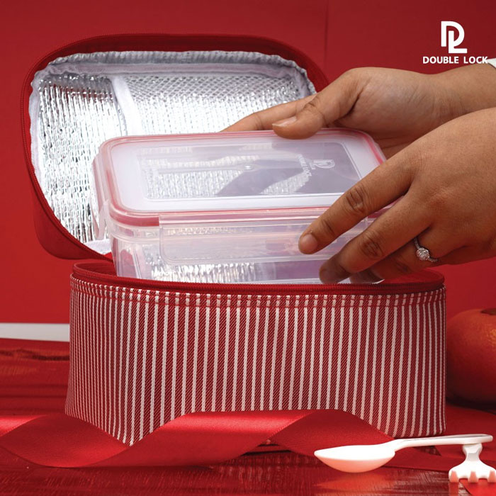 Jcj Double Lock Lunch Box With Bag Thailand Made – 49213