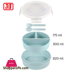 Jcj Lunch Box Round 3 Compartment Thailand Made – 9333-3