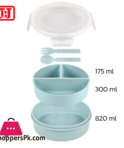 Jcj Lunch Box Round 3 Compartment Thailand Made –  9333-3 - Image 2