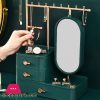 Jewellery Organizer With Makeup Mirror Rotating Earring Ring Necklace Display Rack