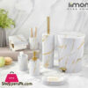 Limon 6 Pieces Marble Design Bathroom Accessories Set - White