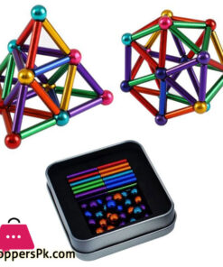 Magnetic Sticks and Balls Magnet Toys for Kids Pack of 36 Magnetic Sticks & 27 Steel Balls for Kids Learning Toys for 12 Years Old 
