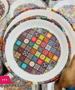 Mandala Pattern Melamine Deep Plates - Set of 6
