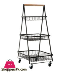 Multi-Function Multi Purpose A Shape Metal Trolle Mobile Trolley Cart (3-Tier)