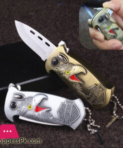Outdoor Survival Knife Butane Lighter Windproof Multifunctional Eagle Portable Folding Knife Lighter
