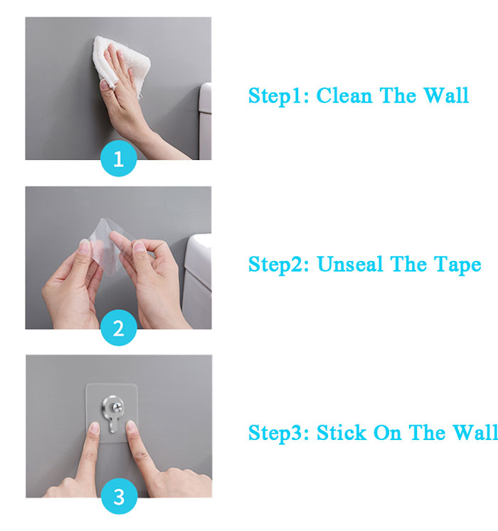 Picture Frame Hole Hanging Wall Paste Hook 6 Pcs Set