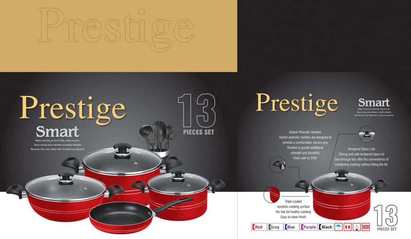 Prestige Smart Non-Stick 13 Pieces Set
