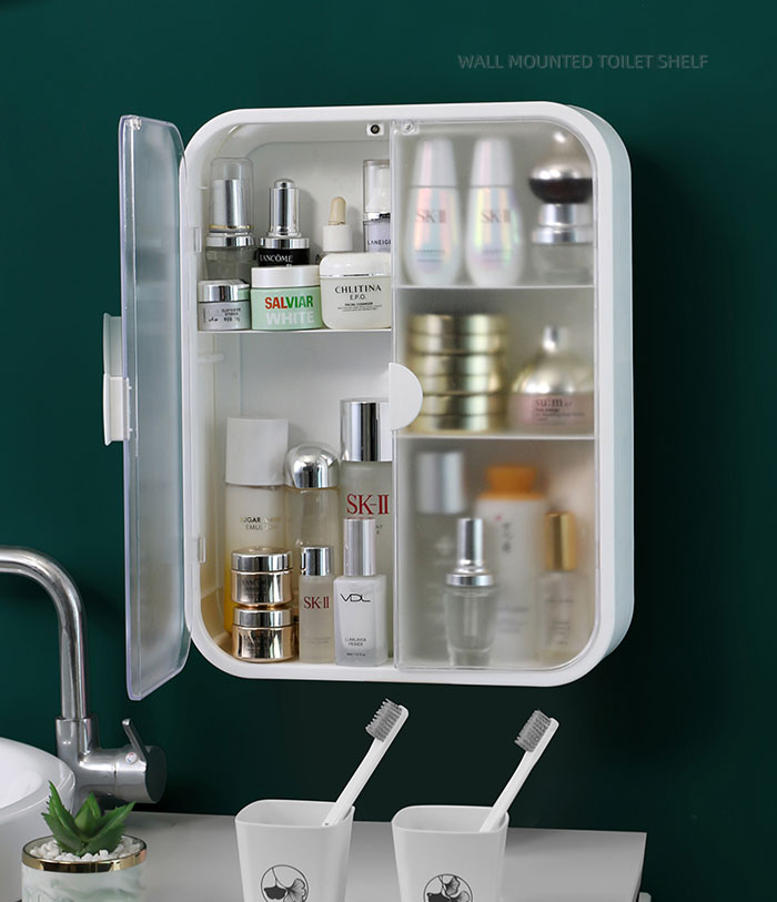 Punch-Free Toilet Shelf Bathroom Wall Toilet Bathroom Wall-Mounted Cosmetic Storage Cabinet