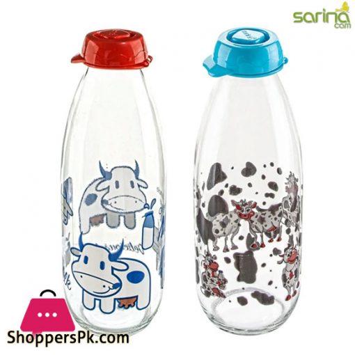 Sarina Glass Decorated Cow Fruit Juice Bottle 1000ML - S108 Turkey Made