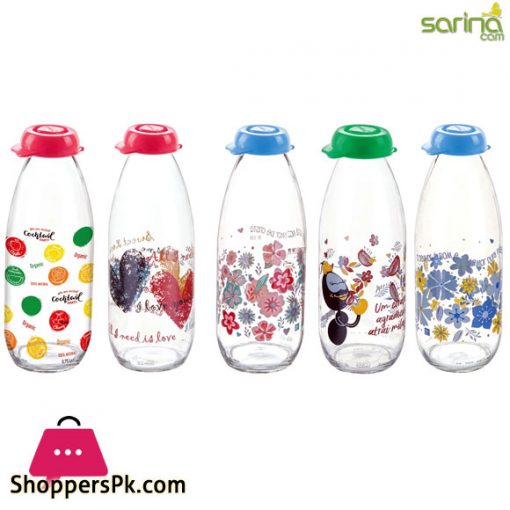 Sarina Glass Decorated Fruit Juice Bottle 1000ML - S107 Turkey Made