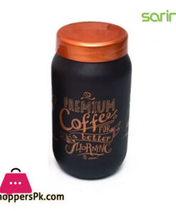 Sarina Glassware Black Jar Large 1000ML - S982 Turkey Made