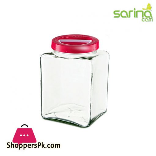 Sarina Glassware Cornered Pantry Jar 1500ML - S188 Turkey Made
