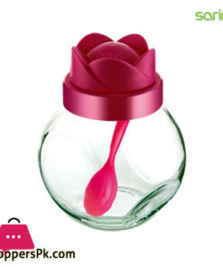 Sarina Glassware Double Bottom Bud Jar with Spoon Jar 500ML - S213 Turkey Made