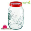 Sarina Glassware Embossed Pantry Jar 3-Liter - S186 Turkey Made