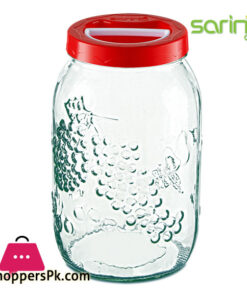 Sarina Glassware Embossed Pantry Jar 3-Liter - S186 Turkey Made