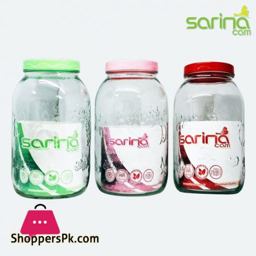 Sarina Glassware Embossed Pantry Jar 3-Liter - S186 Turkey Made