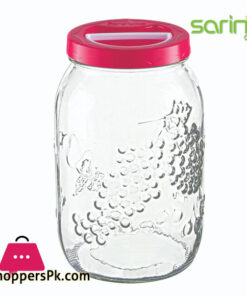 Sarina Glassware Embossed Pantry Jar 5-Liter - S187 Turkey Made