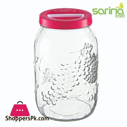 Sarina Glassware Embossed Pantry Jar 5-Liter - S187 Turkey Made