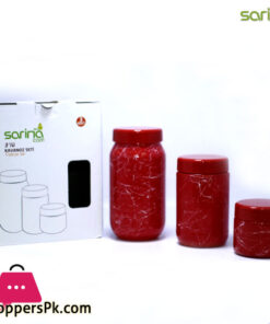 Sarina Glassware Marble Texture Jar 3-Pcs - S1006 Turkey Made