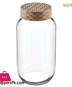 Sarina Glassware Straw Patterned Jar 2000ML - S227 Turkey Made