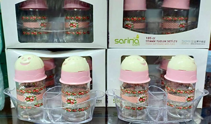 Sarina Glassware Titanic Salt And Pepper Shakers Set - S170 Turkey Made