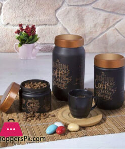 Sarina Glassware Triple Black Jar 3-Pcs - S983 Turkey Made