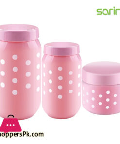 Sarina Glassware Triple Opaque Jar 3-Pcs – S931 Turkey Made