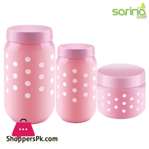 Sarina Glassware Triple Opaque Jar 3-Pcs – S931 Turkey Made