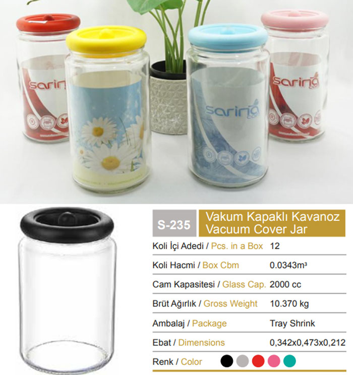 Sarina Prism Vacuum Lid Pantry Jar 2000Ml - S235 Turkey Made