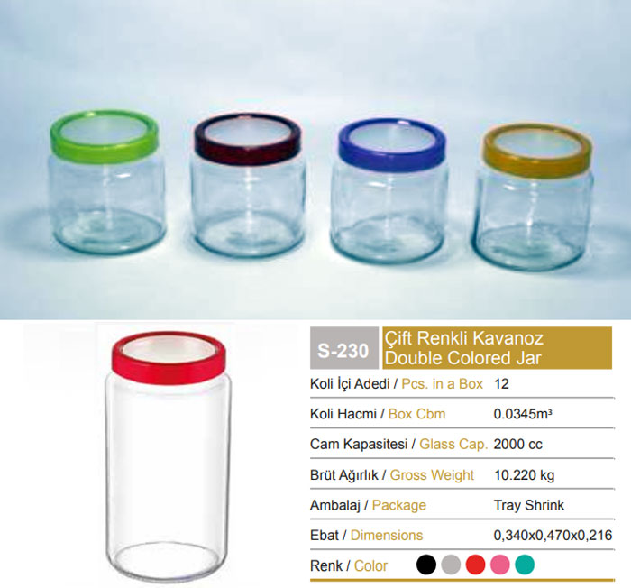 Sarina See Through Crystal Lid Pantry Jar 2000Ml - S230 Turkey Made