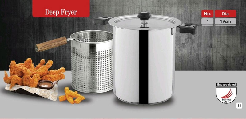 Alpha Stainless Steel Deep Fryer Double Bottam 9 Alpha Stainless Steel Deep Fryer Double Bottam