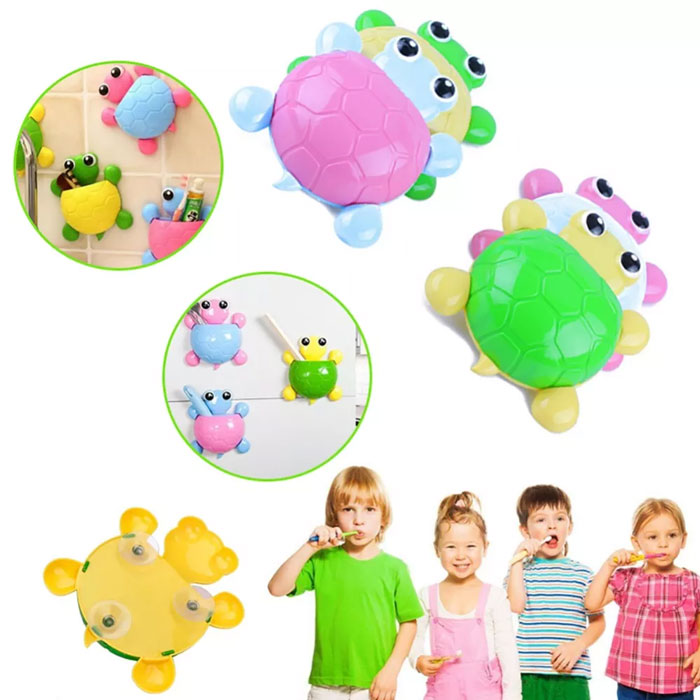 Turtle Toothbrush Holder Plastic Strong Sucker 