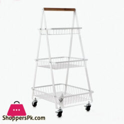 Multi-Function Multi Purpose A Shape Metal Trolle Mobile Trolley Cart (3-Tier)