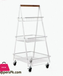 Multi-Function Multi Purpose A Shape Metal Trolle Mobile Trolley Cart (3-Tier)